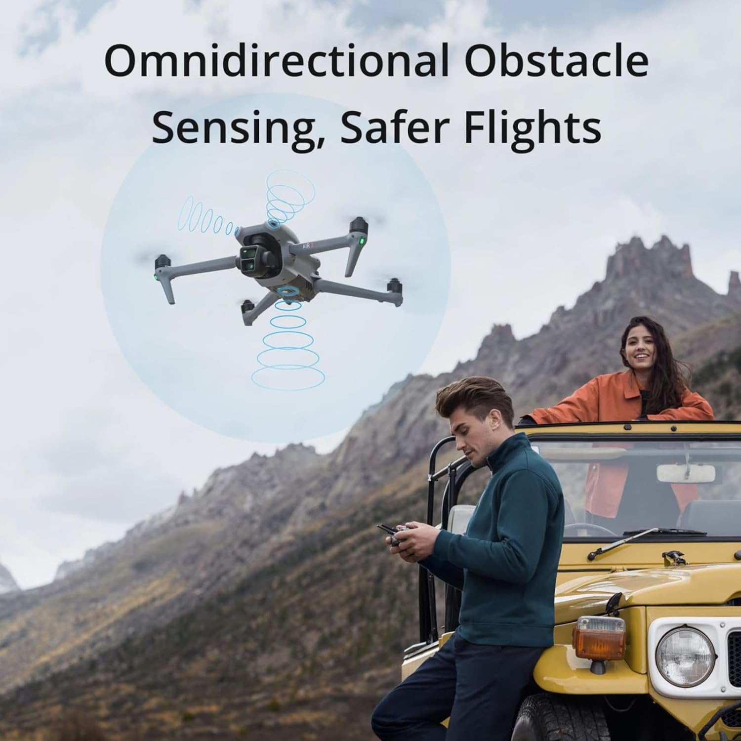 3 Fly More Combo with RC 2 – Dual Primary 4K Cameras & 48MP Photo Drone Professional Quadcopter Bundle with 3 Intelligent Flight Batteries & FAA Remote ID