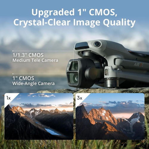 ** Air 3S Drone (RC-N3) – Dual-Camera 4K System with 1-Inch CMOS Wide-Angle Lens** **Professional HDR Video Drone with 14 Stops of Dynamic Range & 45-Min Flight Time**