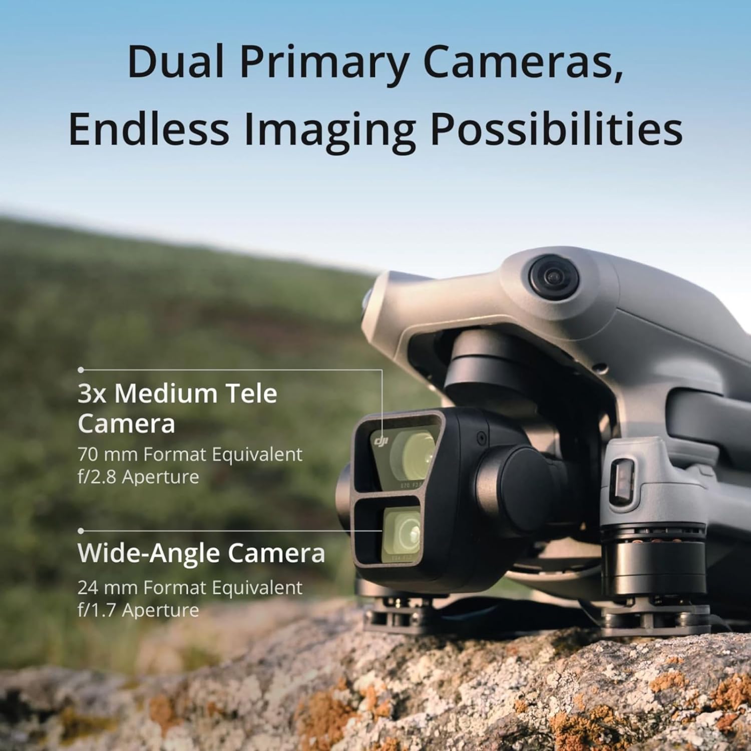3 Fly More Combo with RC 2 – Dual Primary 4K Cameras & 48MP Photo Drone Professional Quadcopter Bundle with 3 Intelligent Flight Batteries & FAA Remote ID