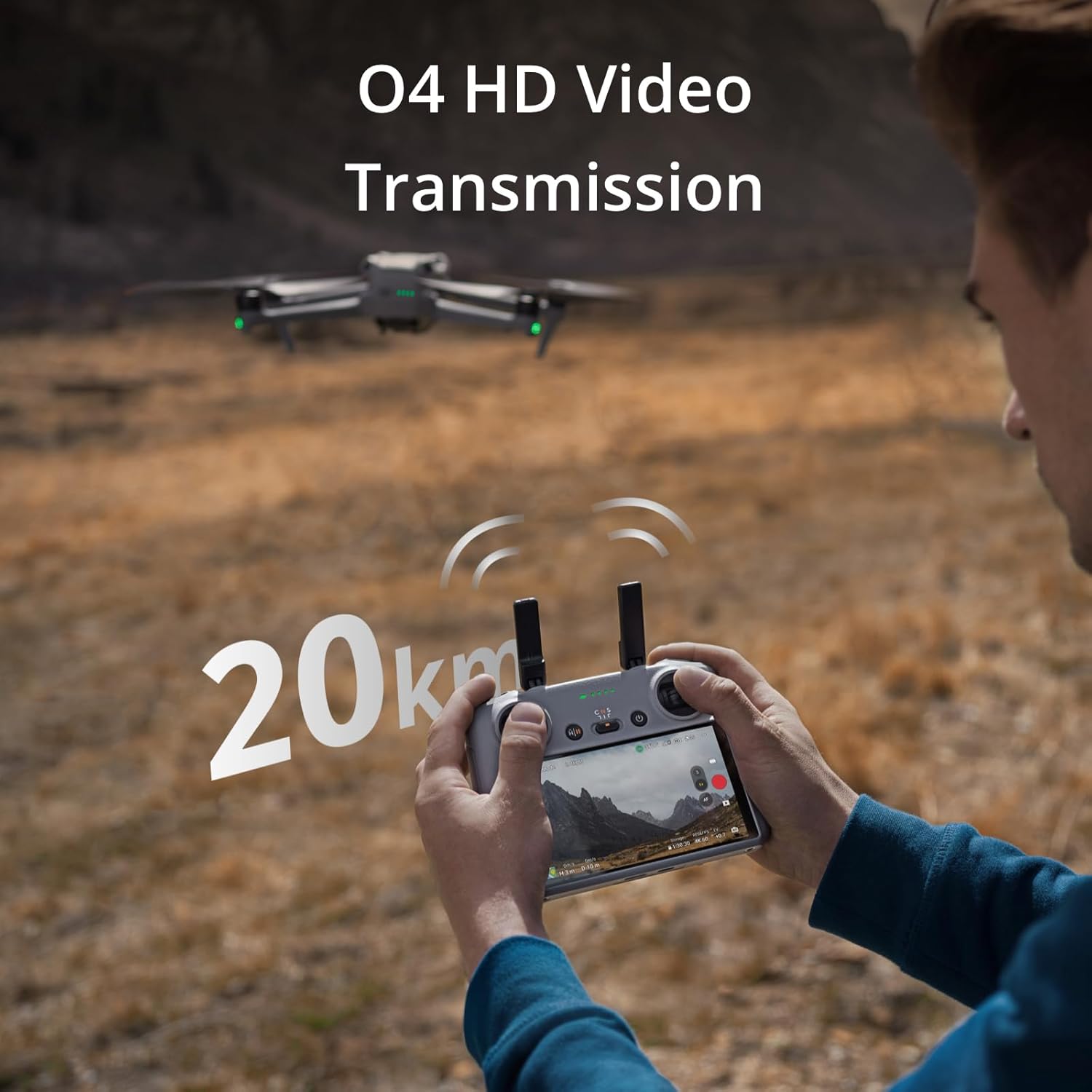 DJI RC 2 Smart Remote Controller – 5.5-Inch FHD Screen with Next-Gen Processor Professional Drone Controller with 20km O4 Transmission & 2T4R Antenna System