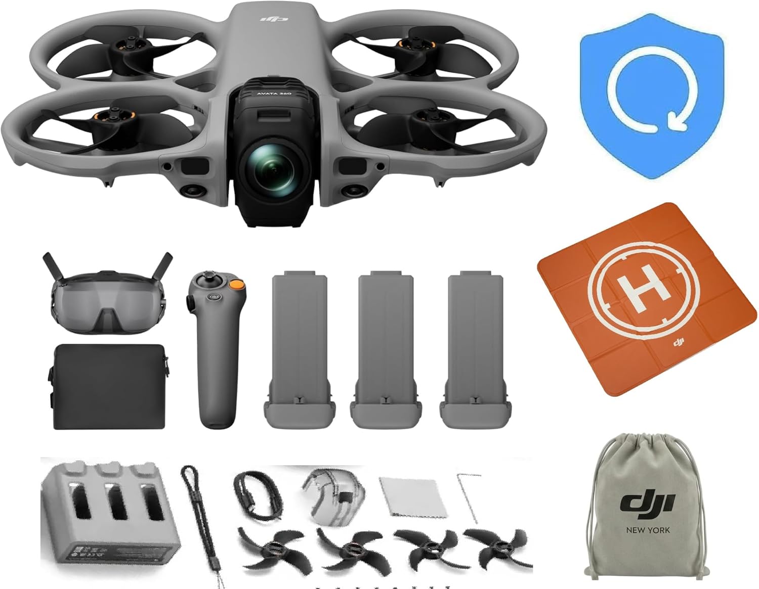 DJI Avata 360 Motion Fly More Combo – 8K 360° Camera Drone with 1-Inch CMOS Sensor Immersive FPV Bundle with Goggles N3, RC Motion 3 Controller & 1-Year NYC Care Plan